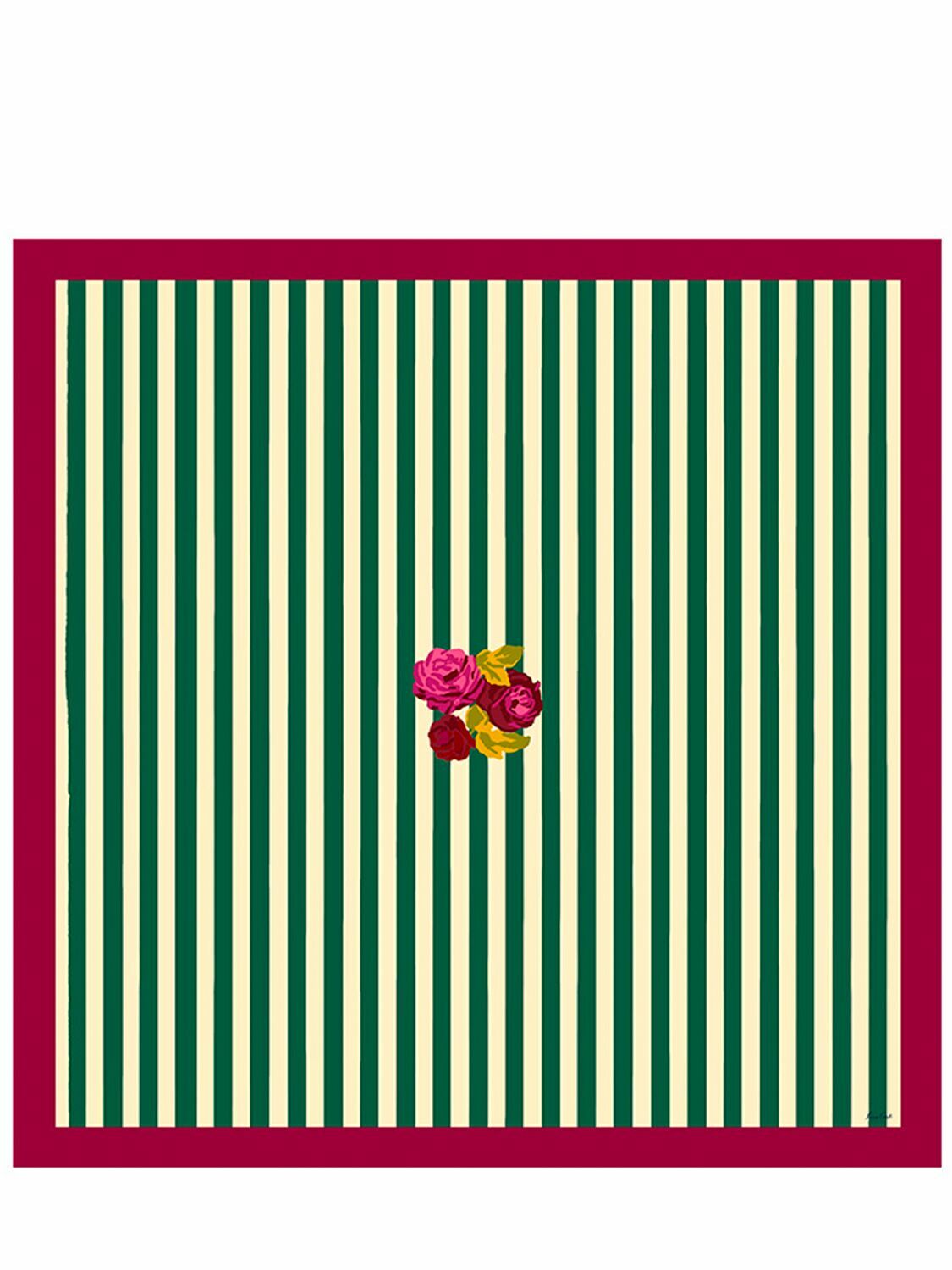 LISA CORTI Nizam Stripes Green Square Tablecloth
