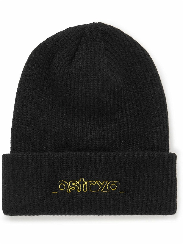 Photo: OSTRYA - Logo-Embroidered Ribbed Recycled-Cashmere Blend Beanie