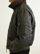 TOM FORD - Padded Satin Bomber Jacket - Green