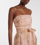 Max Mara Elegante Dominio floral silk organza bustier gown