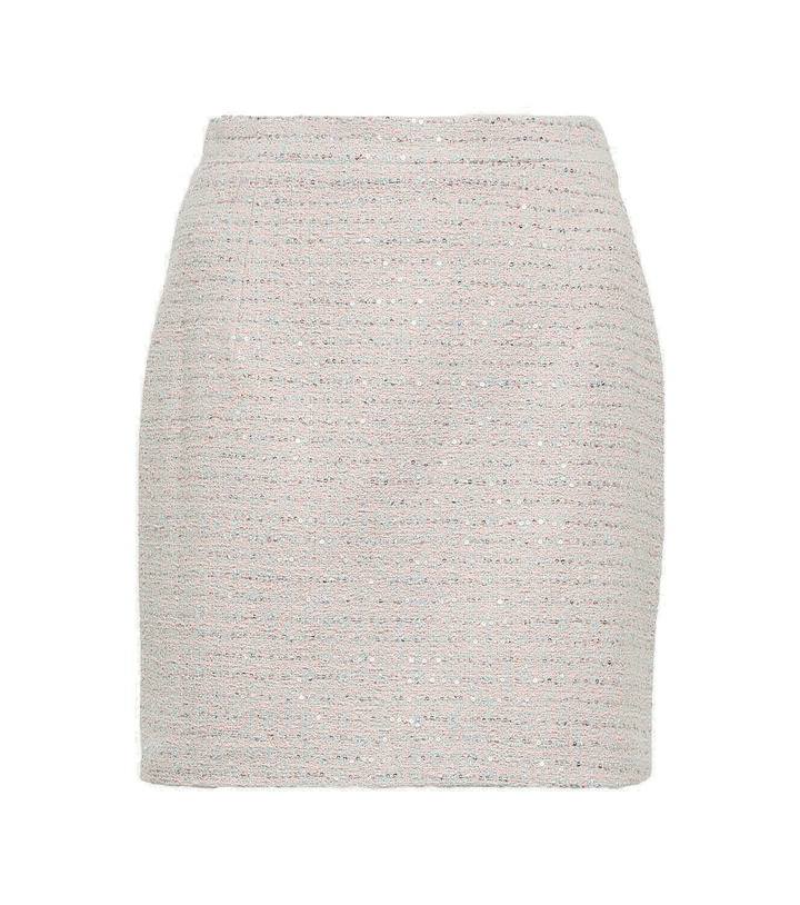 Photo: Alessandra Rich Embellished tweed miniskirt