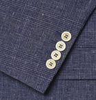Brunello Cucinelli - Unstructured Prince of Wales Wool-Blend Suit Jacket - Blue