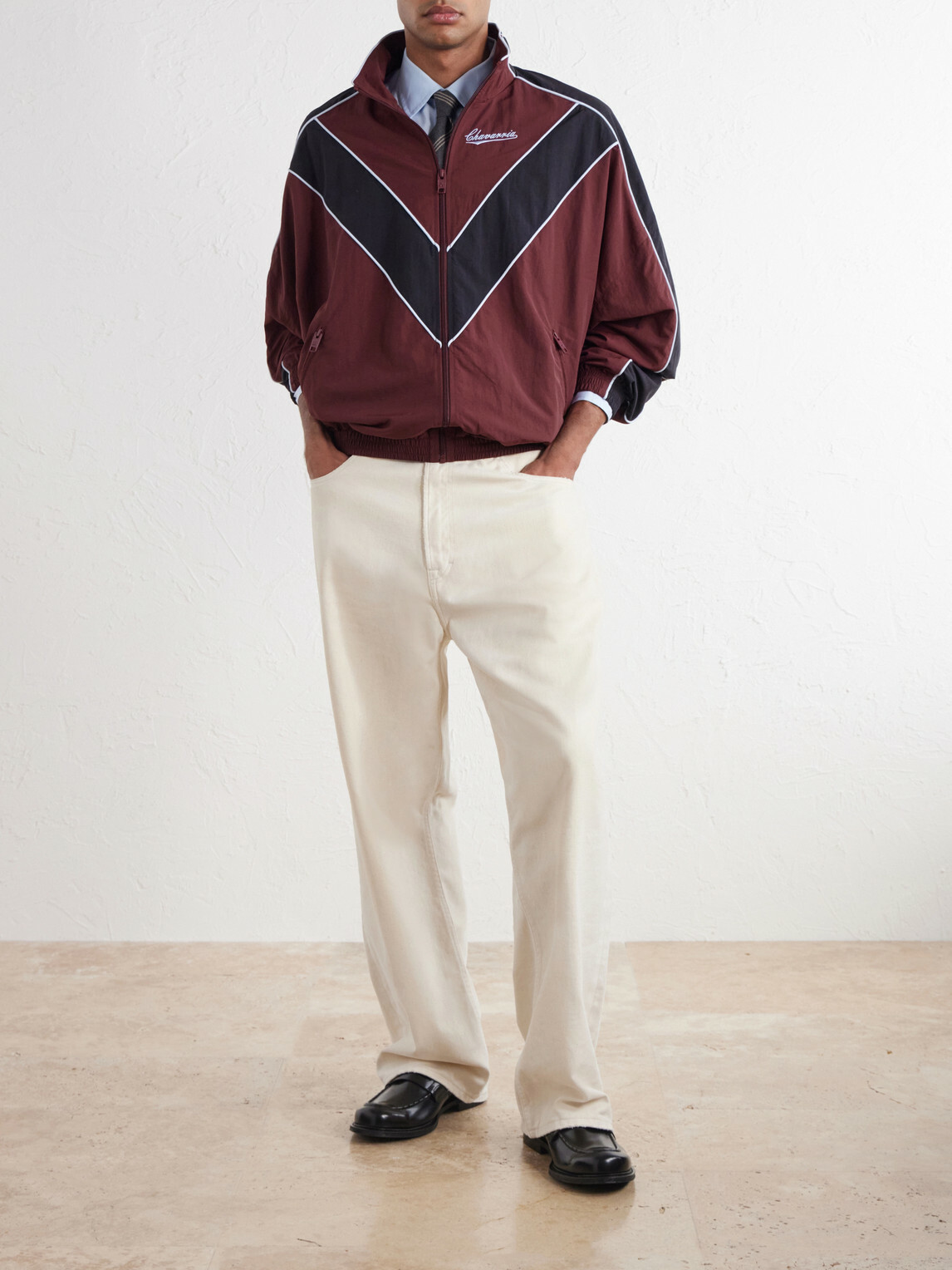 Willy Chavarria - Bad Body Cotton-Jersey Track Jacket - Burgundy