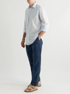 Onia - Straight-Leg Linen-Blend Drawstring Trousers - Blue