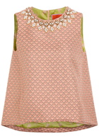 LA Double J La Scala Embellished Tulip-jacquard top Pink