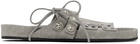 Toga Virilis Grey Suede Slip-On Sandals