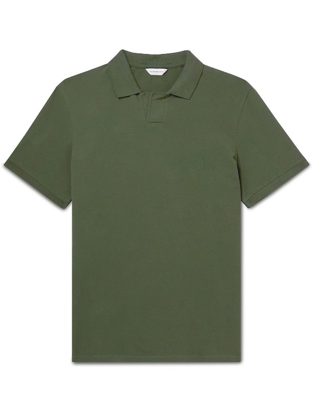 Photo: Club Monaco - Johnny Cotton-Blend Piqué Polo Shirt - Green