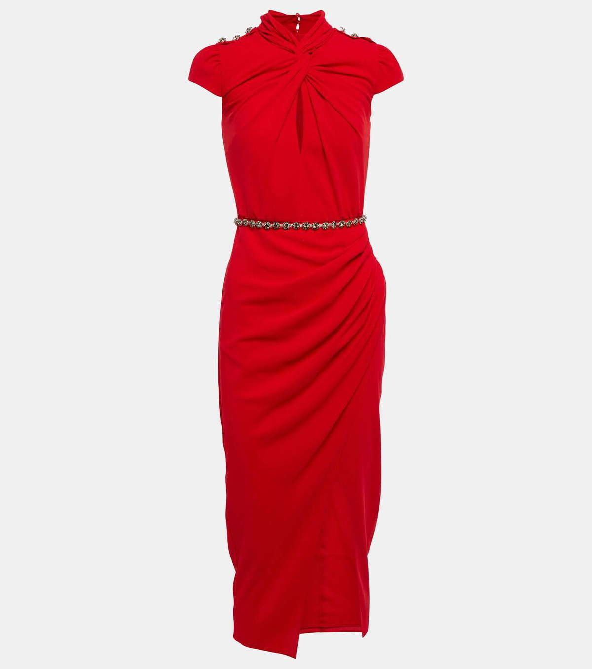 Self-Portrait Gathered jersey midi dress Self-Portrait