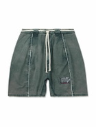 RRR123 - Father Pontius Wide-Leg Belted Cotton Shorts - Gray