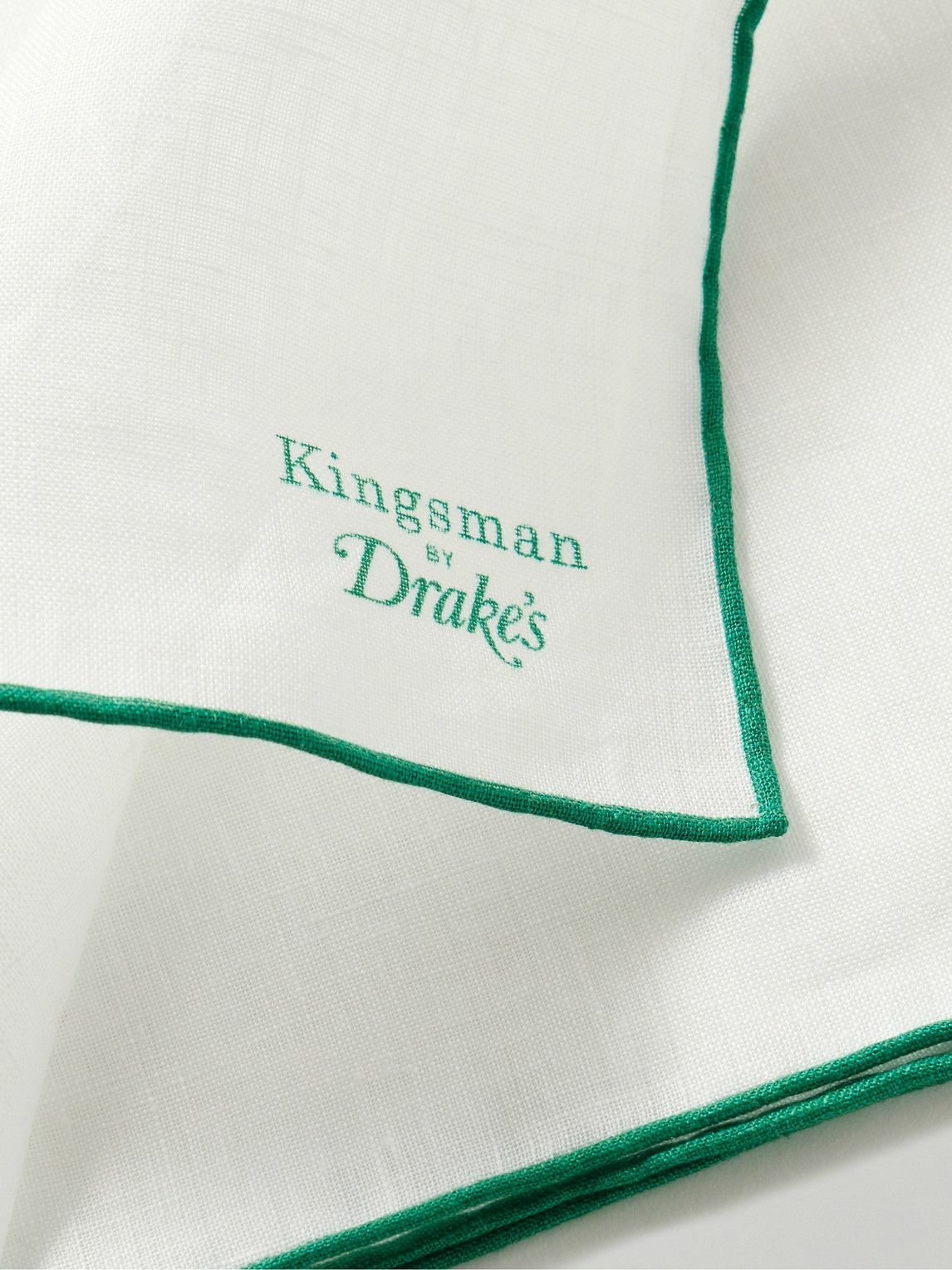 Kingsman - Drake's Logo-Print Linen Pocket Square