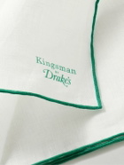 Kingsman - Drake's Logo-Print Linen Pocket Square
