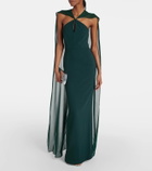 Roland Mouret Caped satin crêpe gown