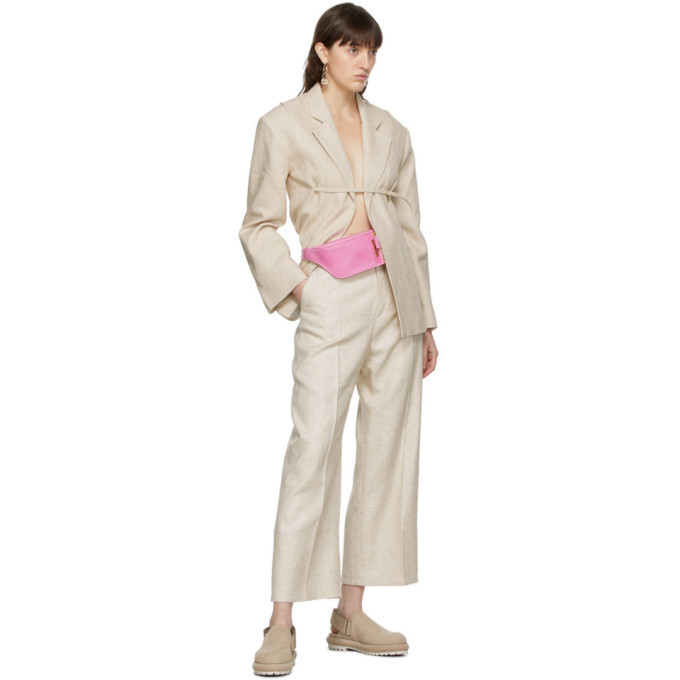 JACQUEMUS ベージュ The Sauge トラウザーズ Jacquemus Beige Linen La Veste Sauge Blazer Jacquemus