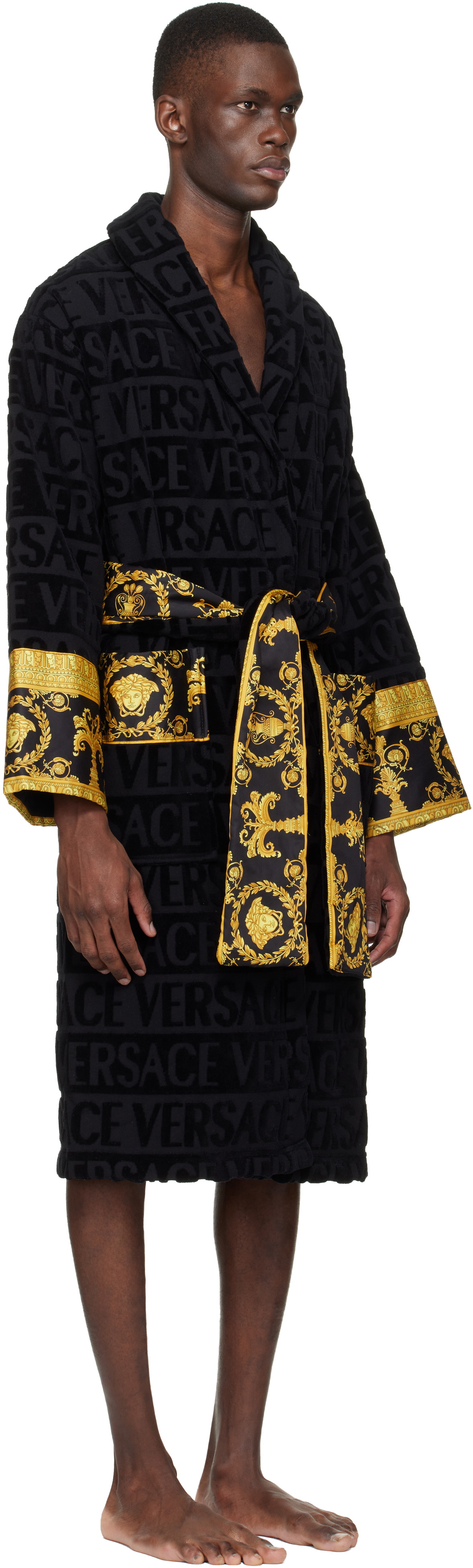 Versace Black 'I Heart Baroque' Bathrobe