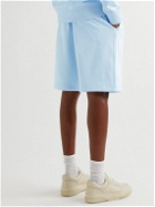 Burberry - Straight-Leg Logo-Print Cotton-Jersey Shorts - Blue