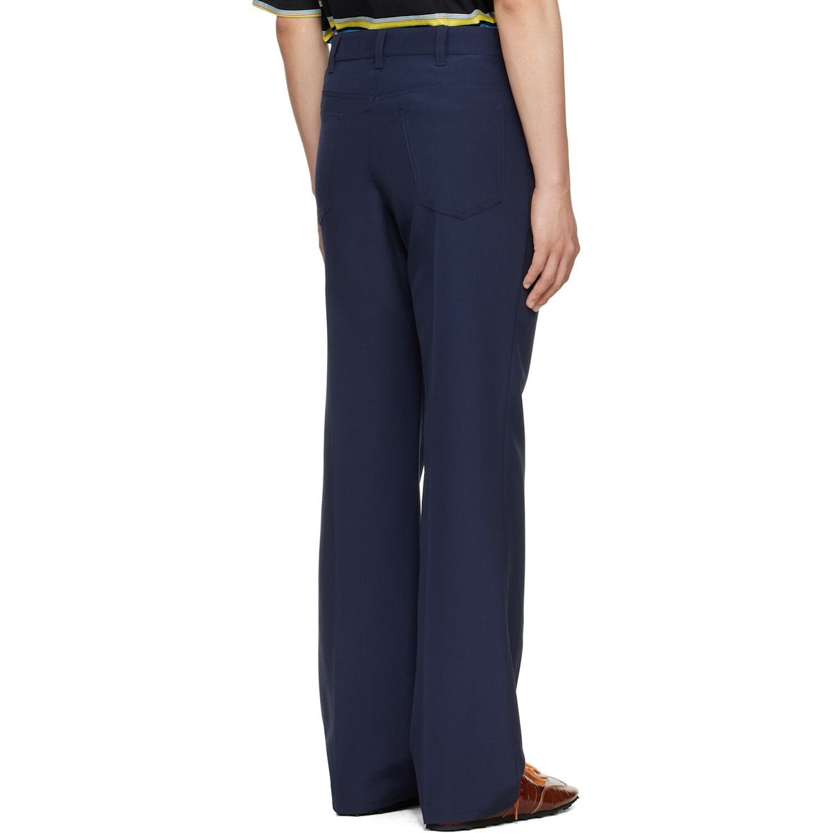 Marni Navy Virgin Wool Trousers