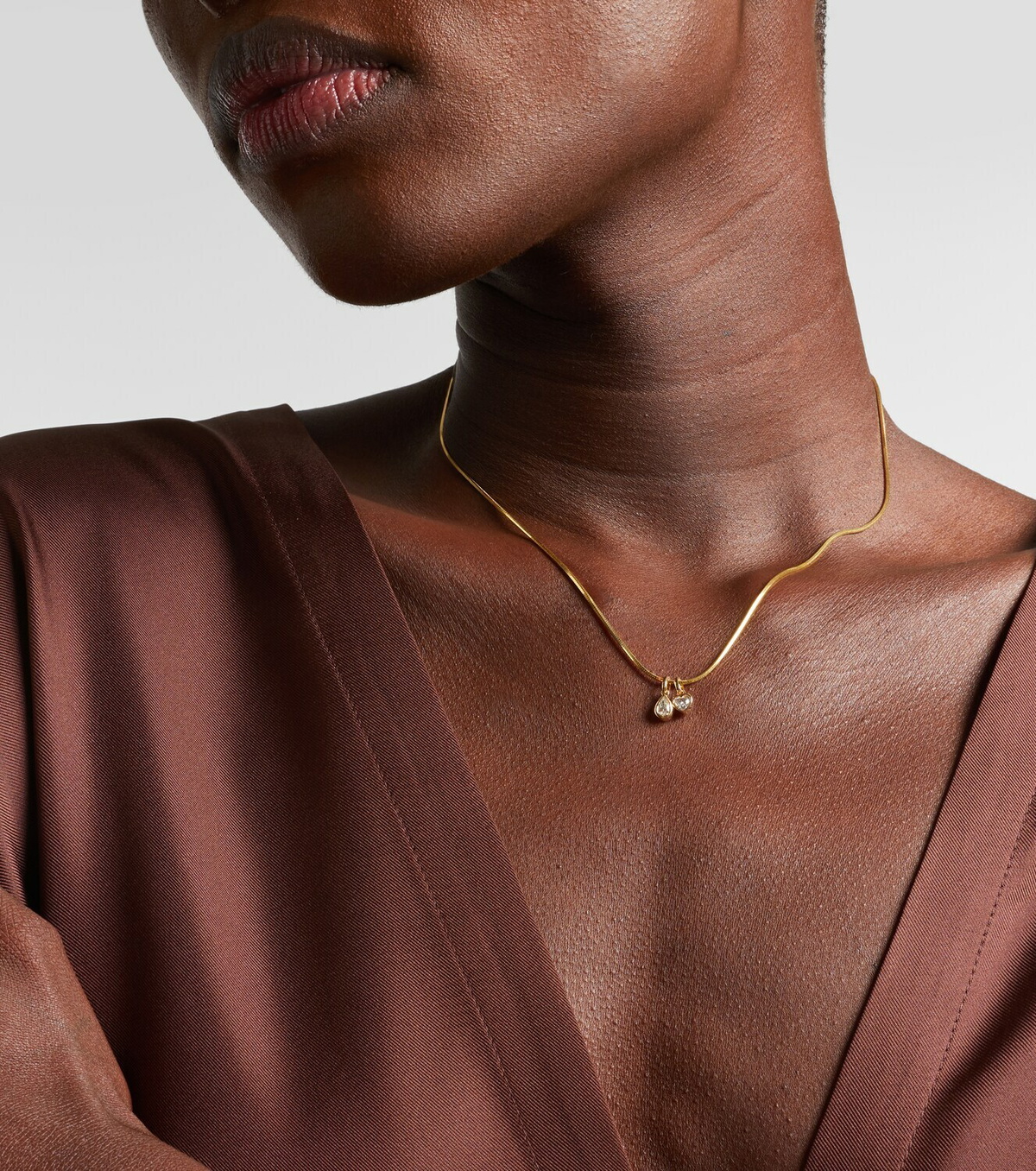 Roxanne First 14kt gold pendant necklace with diamonds