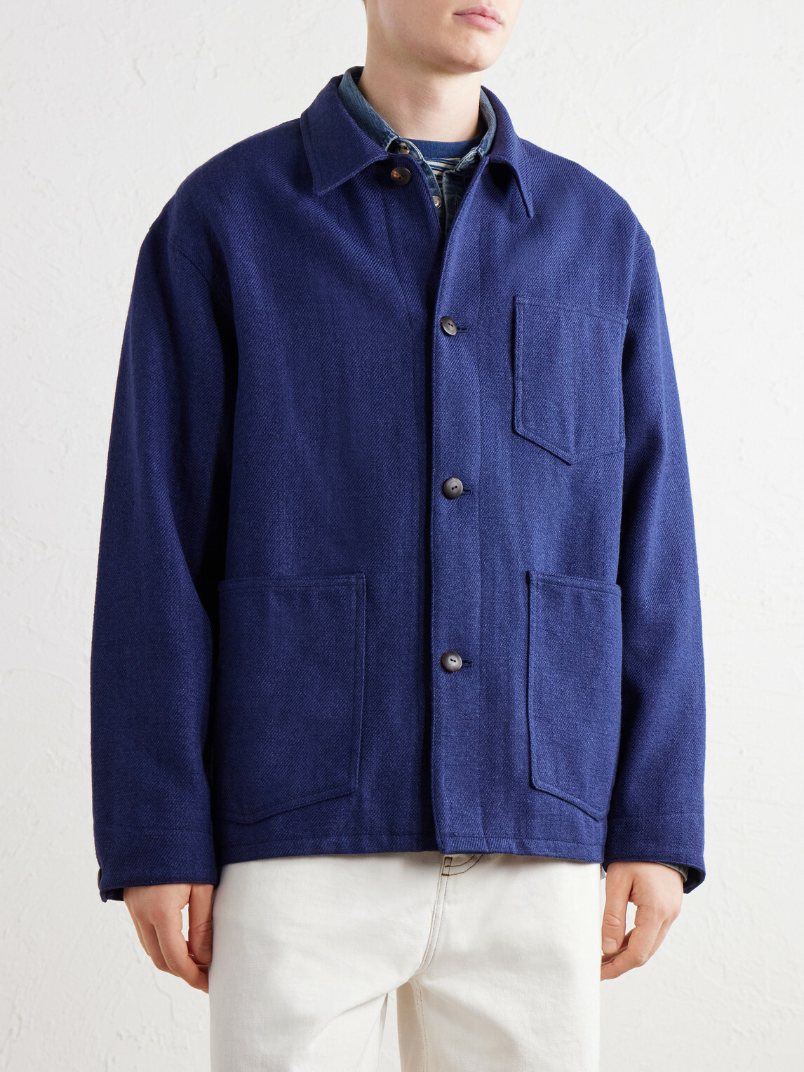 Visvim - Baker Textured Wool and Linen-Blend Jacket - Blue