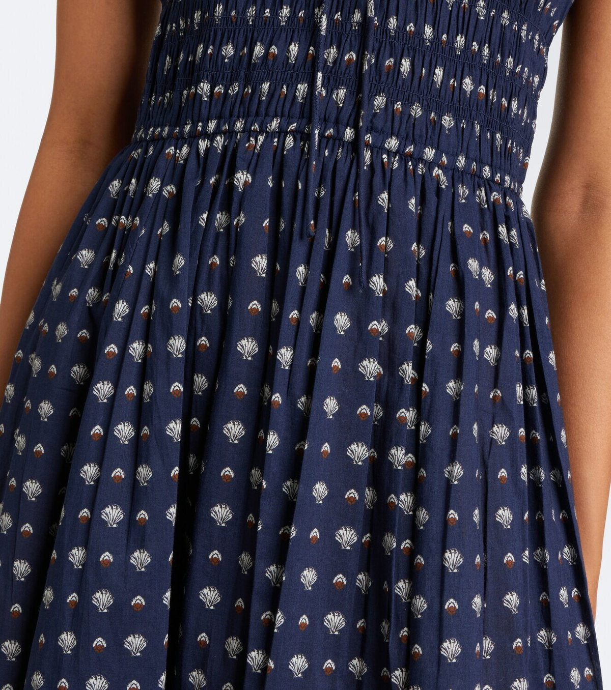 Dôen Quinn printed cotton poplin midi dress