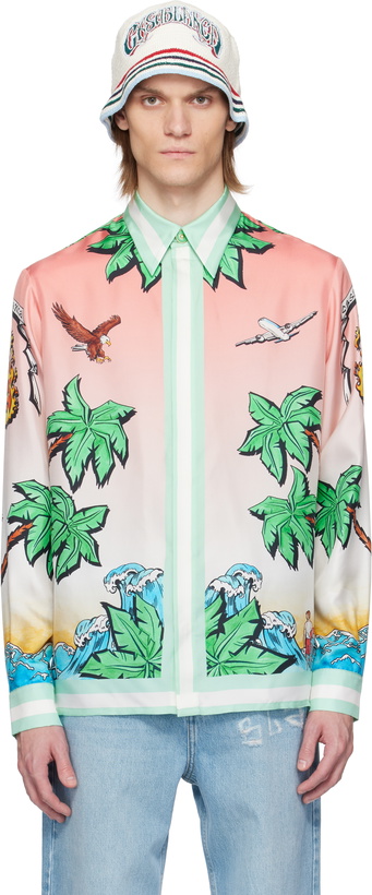 Photo: Casablanca Multicolor 'Tennis Club' Silk Shirt