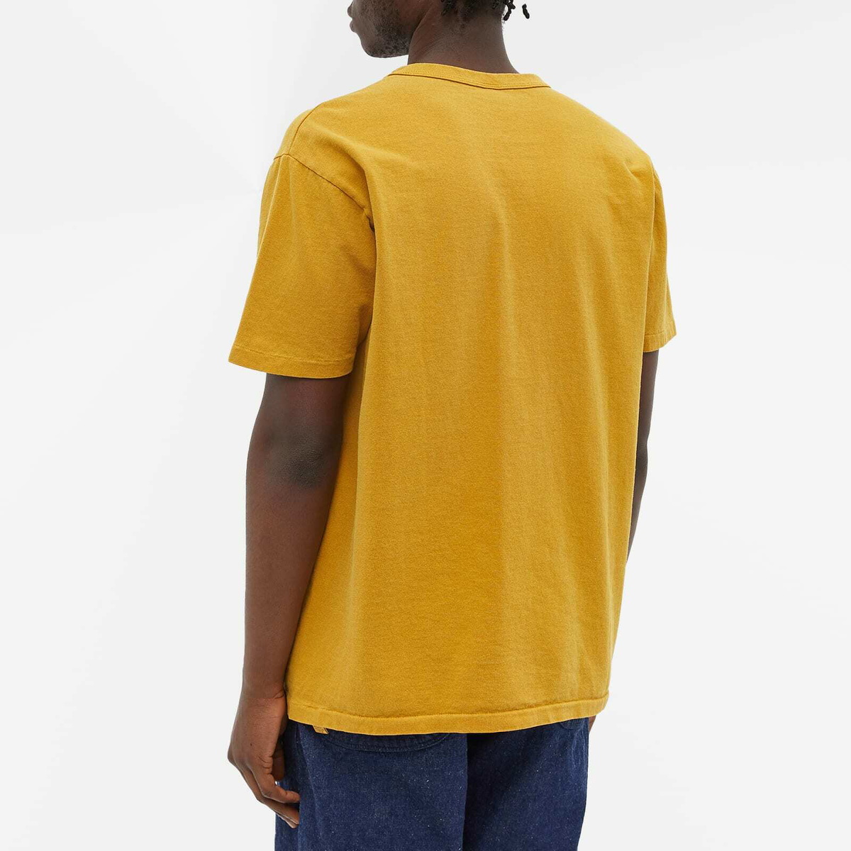Velva Sheen Men's Pigment Dyed Pocket T-Shirt in Mustard