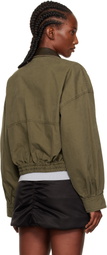 We11done Khaki Leather Collar Jacket