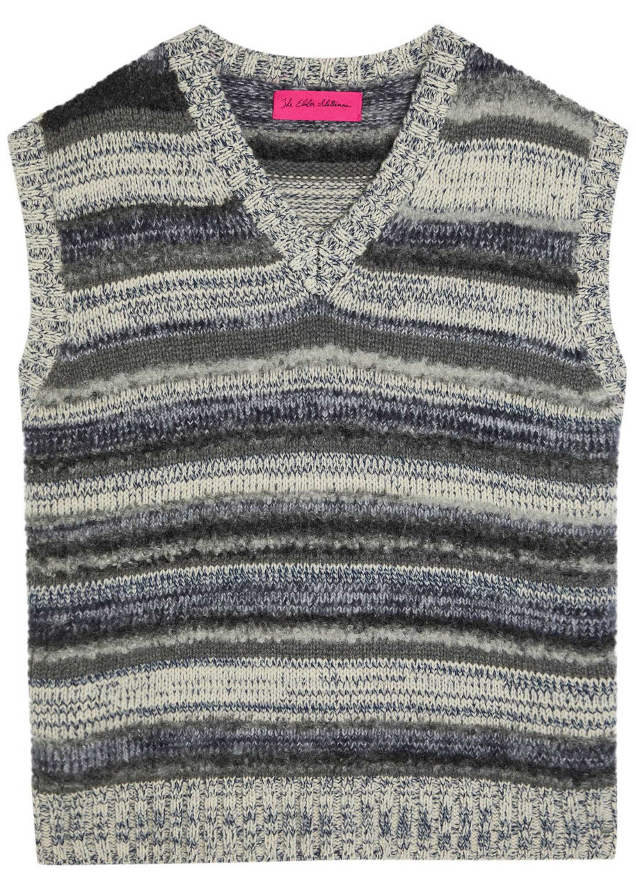 The Elder Statesman Striped-knit Cashmere-blend Vest Multicoloured 1