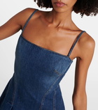 Alexander McQueen Pleated denim minidress