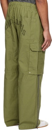 Palm Angels Green Curved Logo Cargo Pants