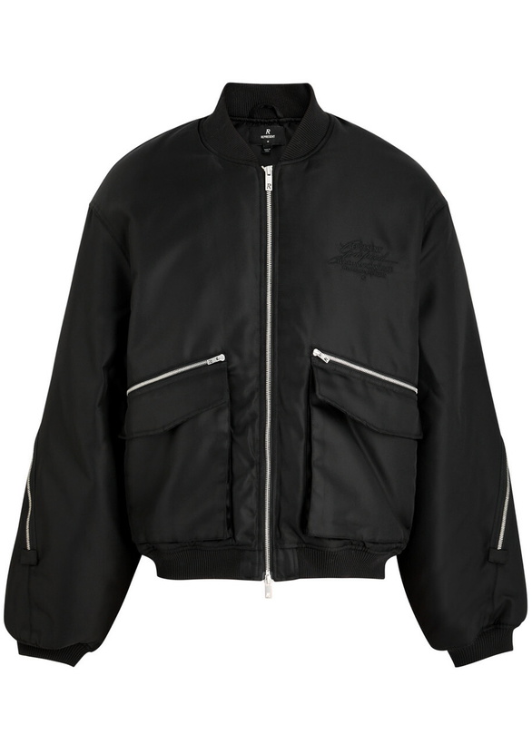 Photo: Represent Logo-embroidered Nylon Bomber Jacket Black