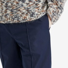 A.P.C. Men's Pieter Textured Cotton Pin Tuck Pleat Trousers in Dark Navy