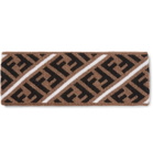 Fendi - Logo-Jacquard Virgin Wool Headband - Brown