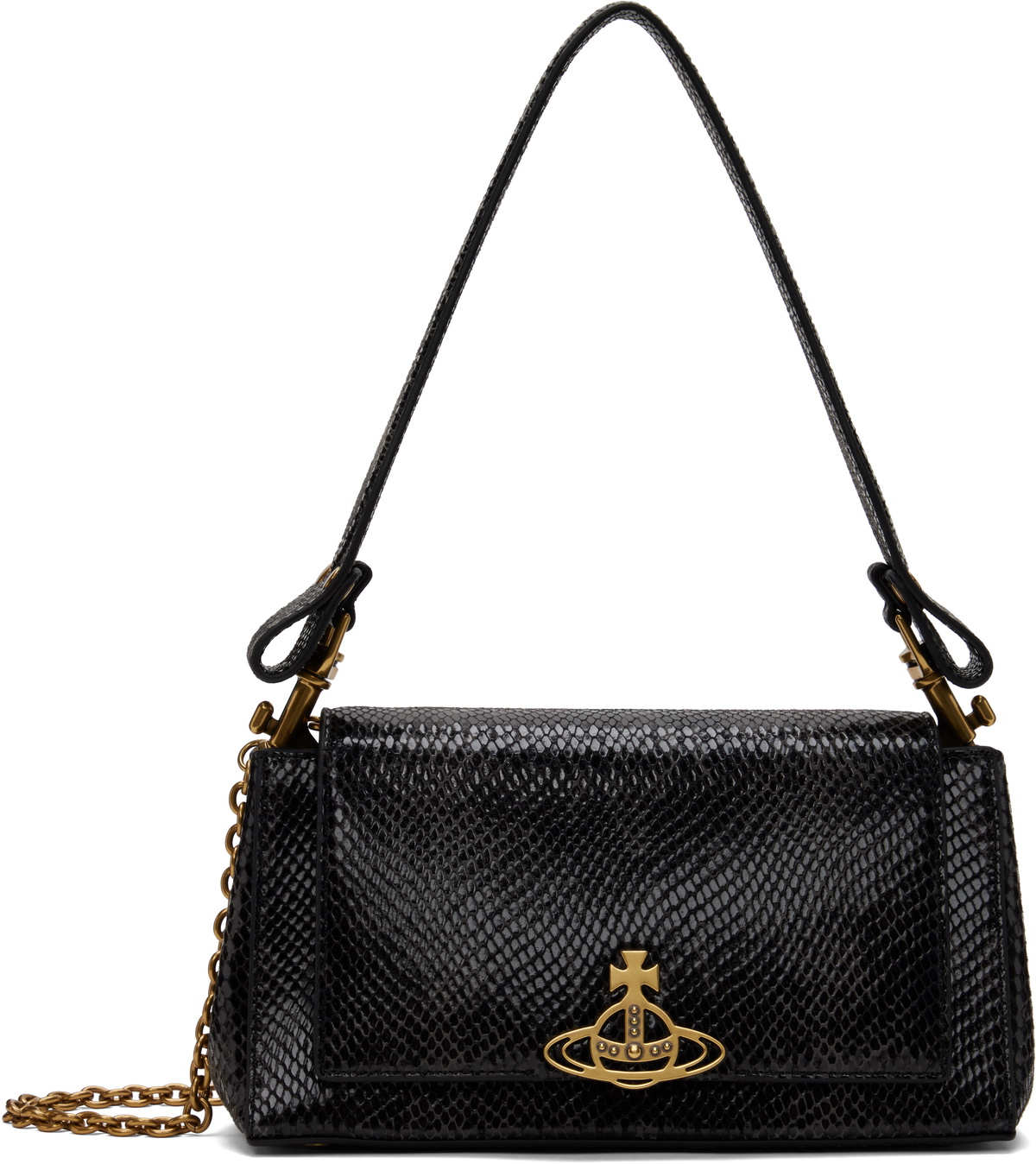 VIVIENNE WESTWOOD ブラック ミディアム Hazel バッグ Vivienne Westwood Black Medium Hazel Bag Vivienne Westwood