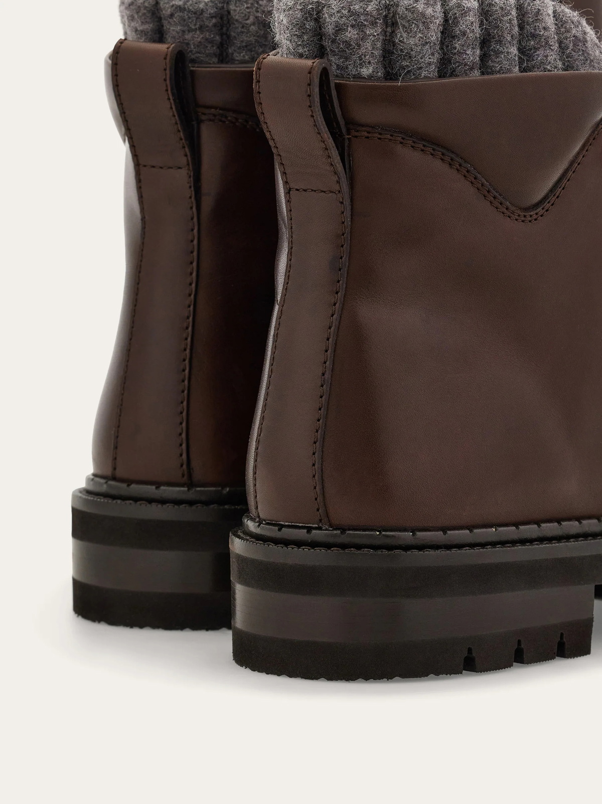 Ferragamo Mens Wool lined utility boot in Brown