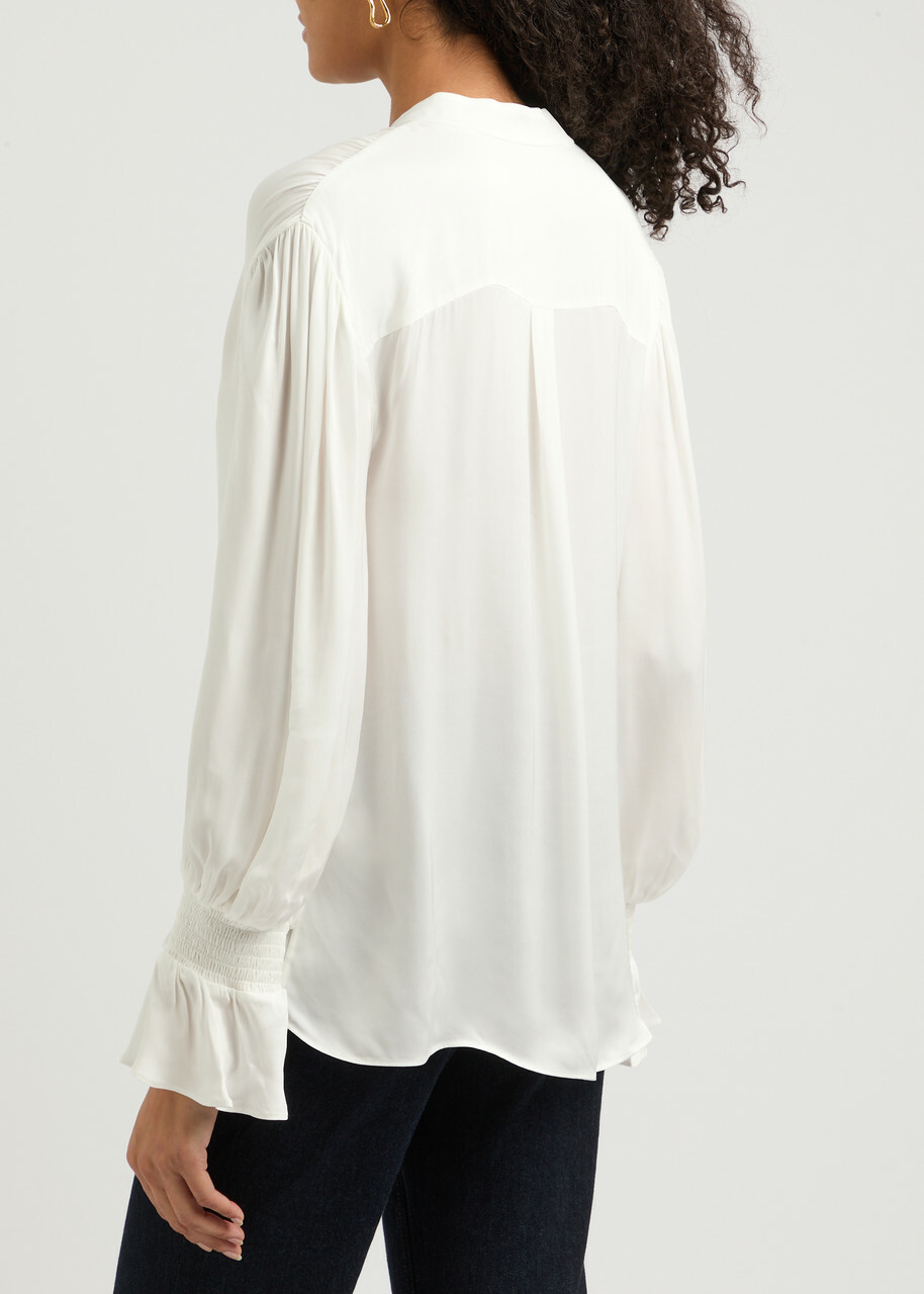 Alice + Olivia Onica Chiffon Blouse Off White