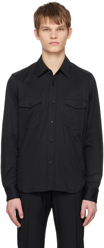 Photo: TOM FORD Black Flap Pocket Shirt