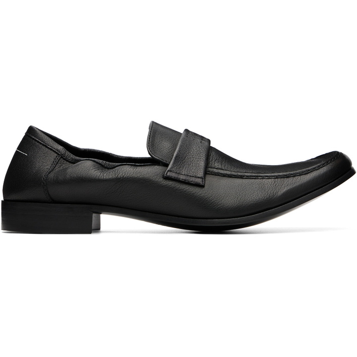 Photo: MM6 Maison Margiela Black Leather Swing Toe Loafers
