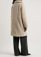 Eileen Fisher Bouclé Wool-blend Coat Cream