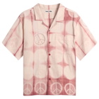Story mfg. Women's Greetings Shirt in Pink Peace Clamp