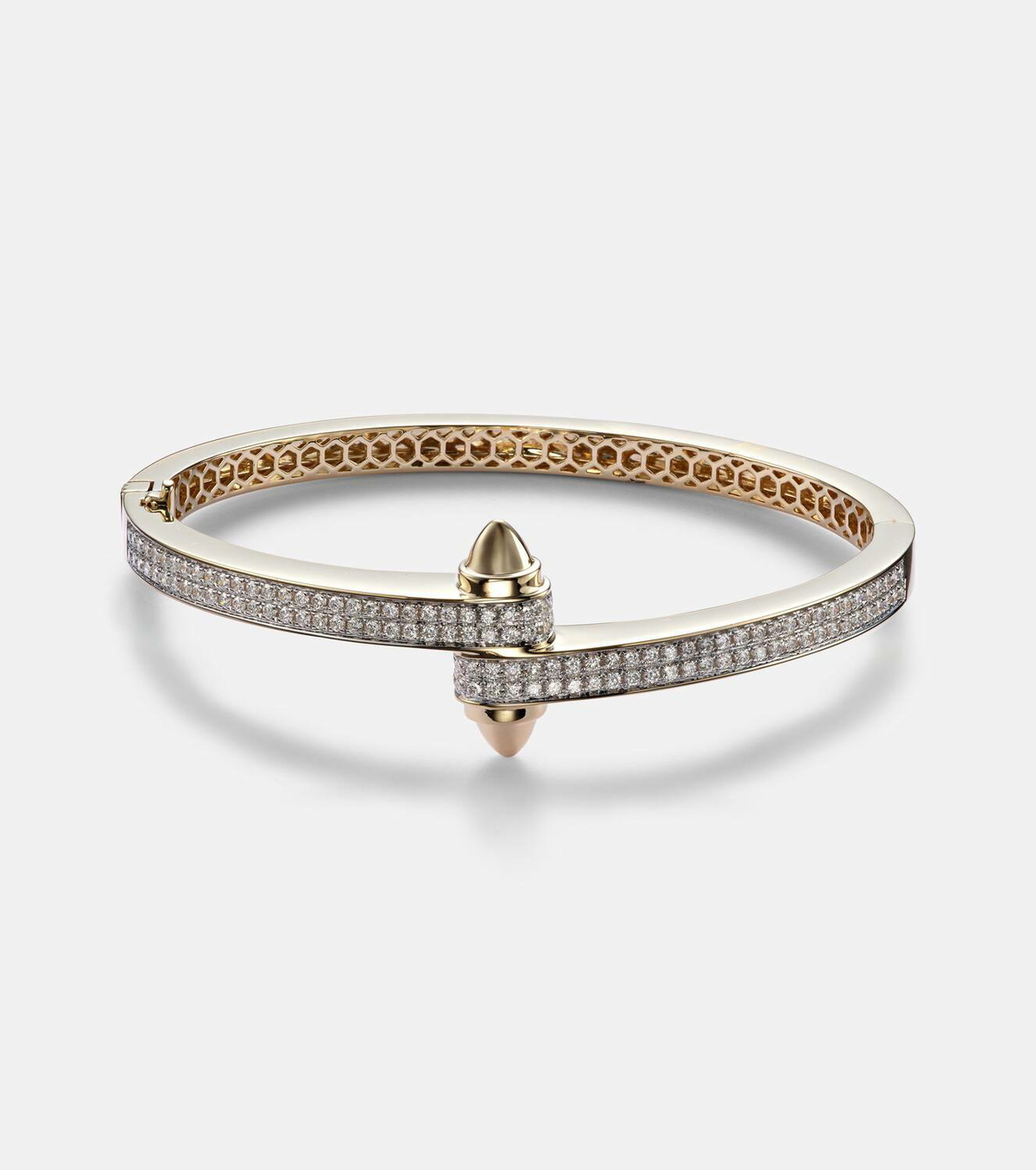Rainbow K Storm 14kt gold bangle with diamonds