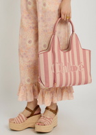 Chloe Stripy East-west Canvas Tote bag - Pink - One Size