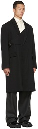 AMBUSH Black Single-Breasted Belted Coat