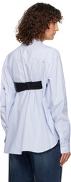 Pushbutton Blue Bra Detail Shirt