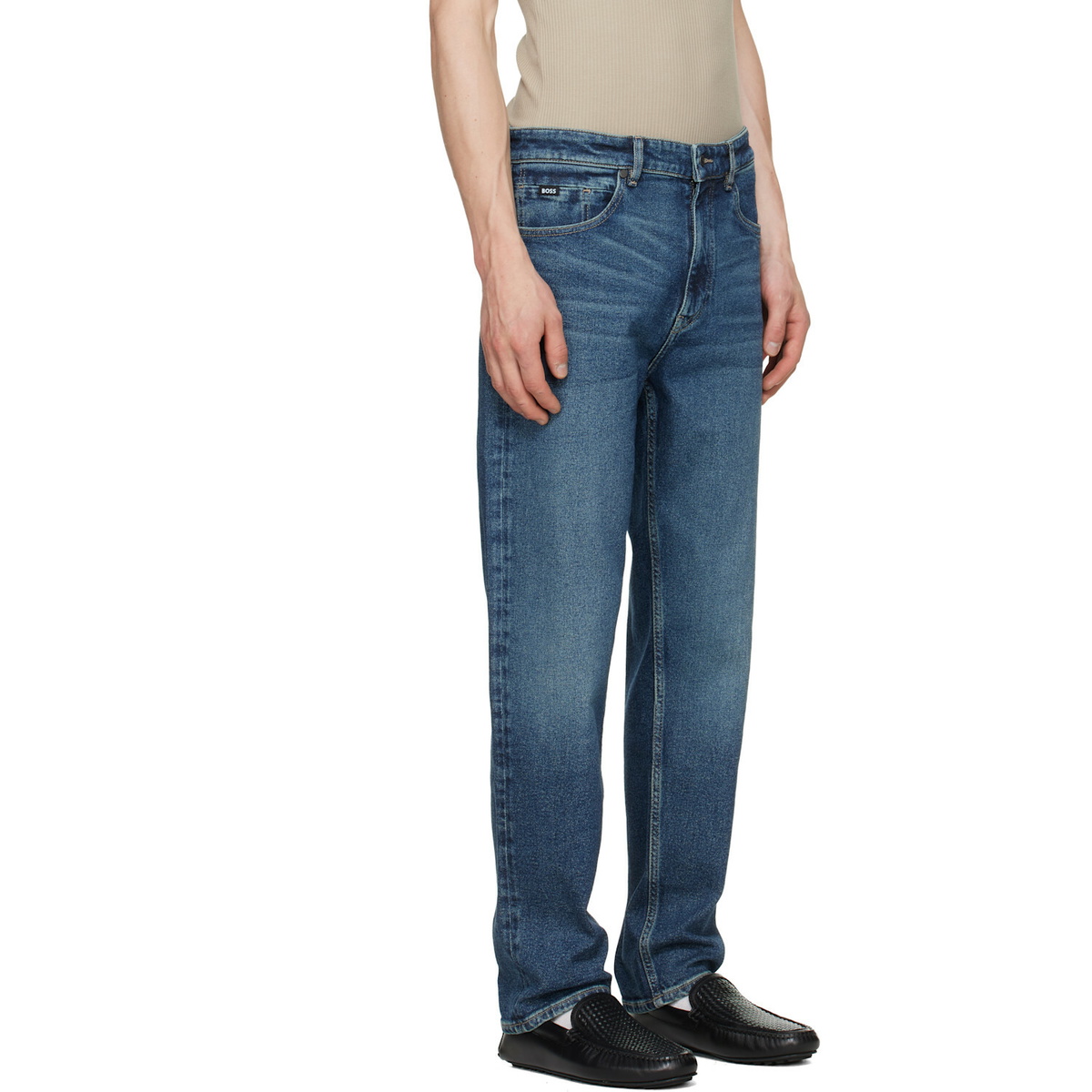 BOSS Blue Faded Stretch Jeans