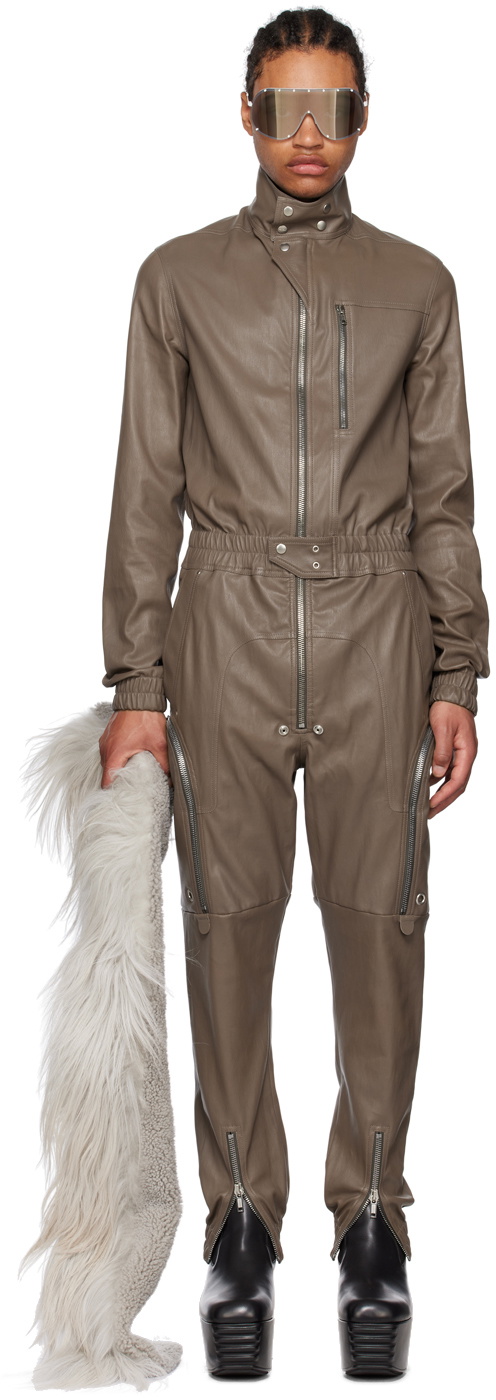 パンツ Rick Owens 23SS BAUHAUS FLIGHT JUMP SUIT Rick Owens Black Bauhaus Leather Flightsuit Rick Owens