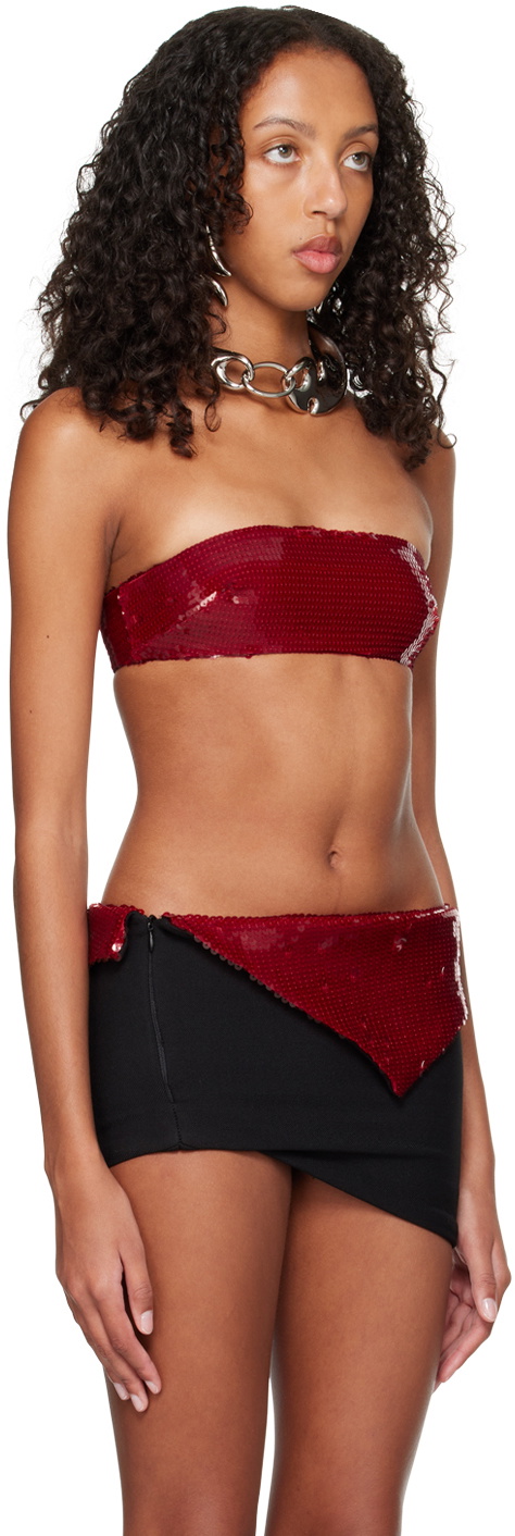 LaQuan Smith Red Bandeau Bra