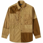 Comme des Garçons Homme Men's Patchwork Overshirt in Beige Mix