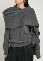 Maison Margiela Collar-detail Ribbed Scarf Dark Grey