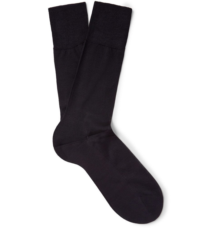 Photo: Falke - No. 4 Silk-Blend Socks - Midnight blue