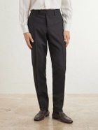 Lardini - Prince of Wales Checked Straight-Leg Wool Trousers - Brown